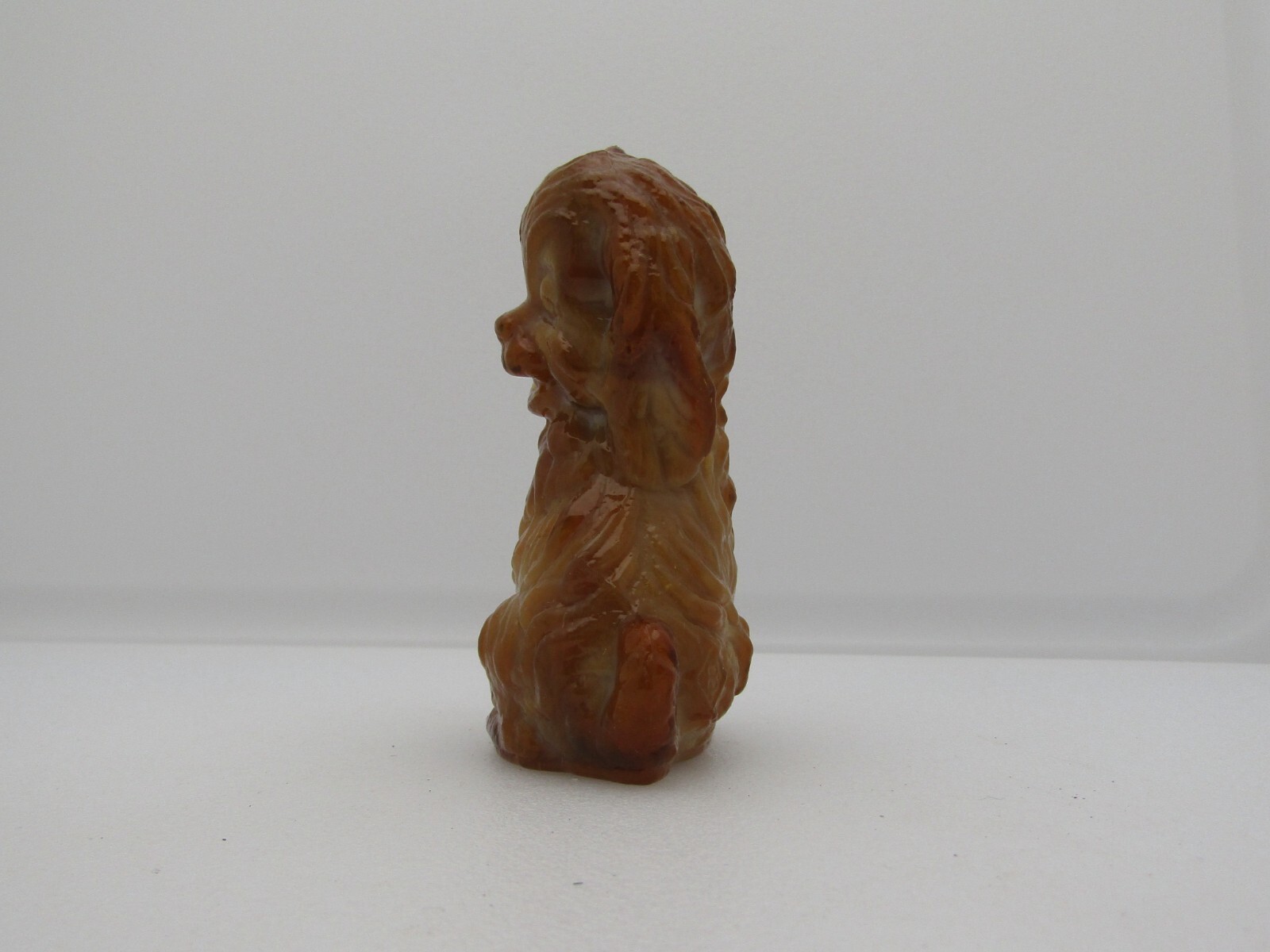Boyd Crystal Art Glass Brown Slag Skippy the Dog Vintage 3 1/4″ Figurine