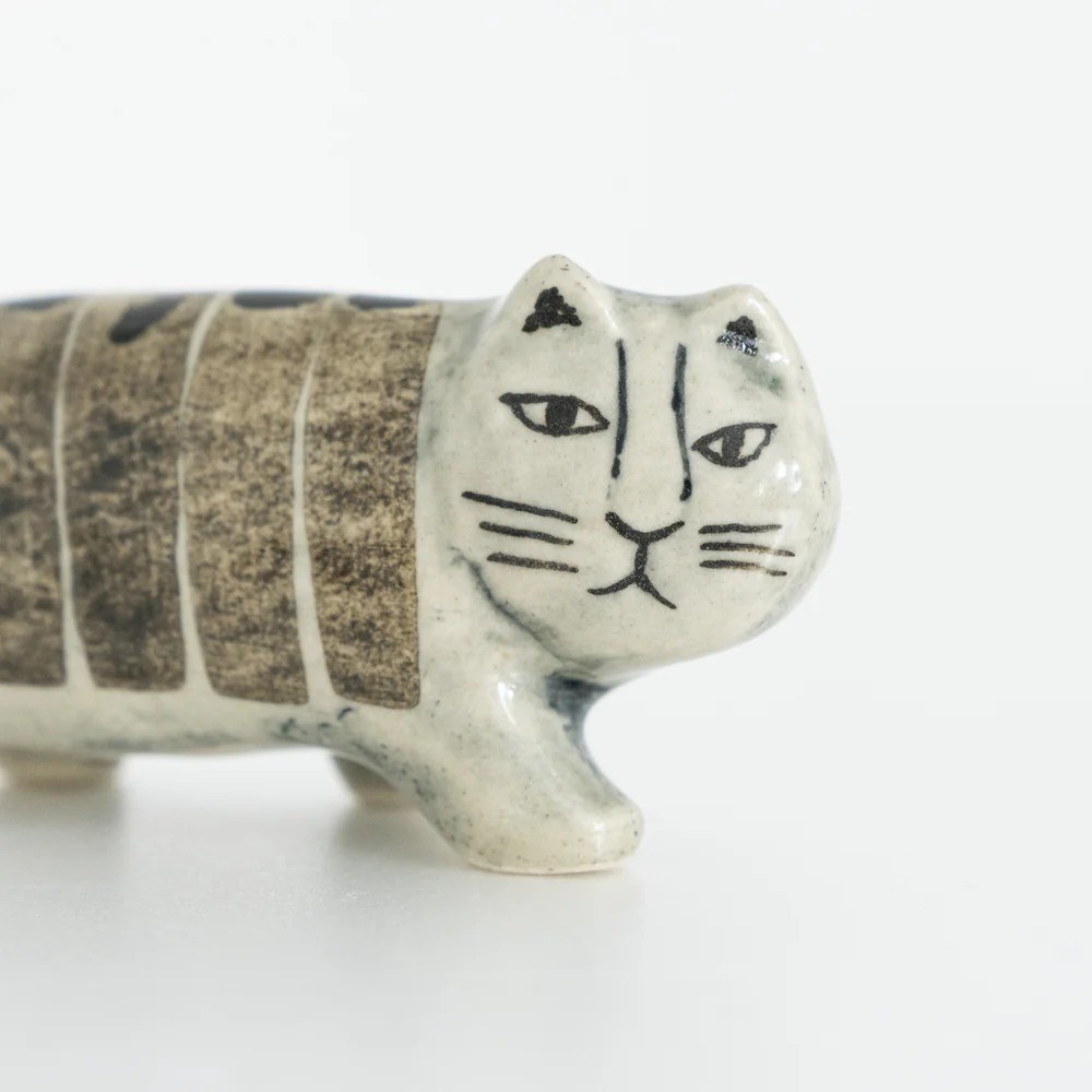 Lisa Larson Japanese Cat No.1 Figurine Mashiko Ware Glaze Pottery 4.33 inch New