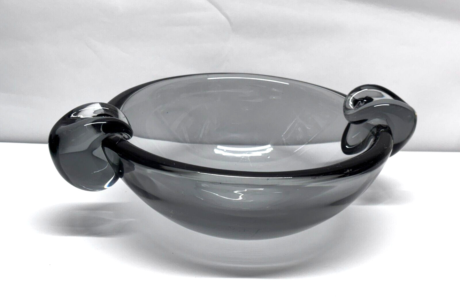 Erickson Mid century Cigar Glass Ashtray/Bowl Smoke Gray