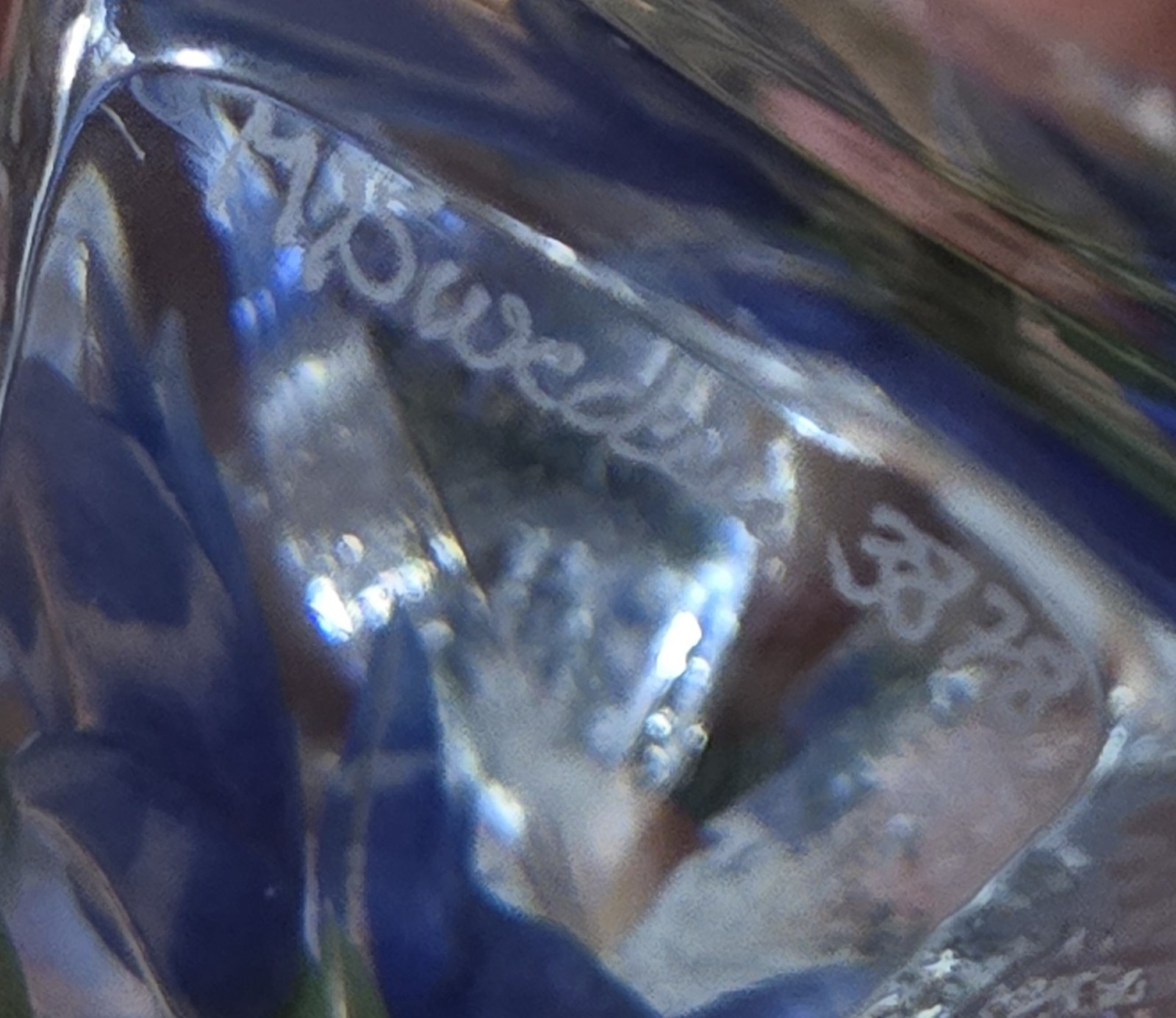 Crystal w/ Blue Flowers By Mats Jonasson Sweden Signed And Numbered Collectible