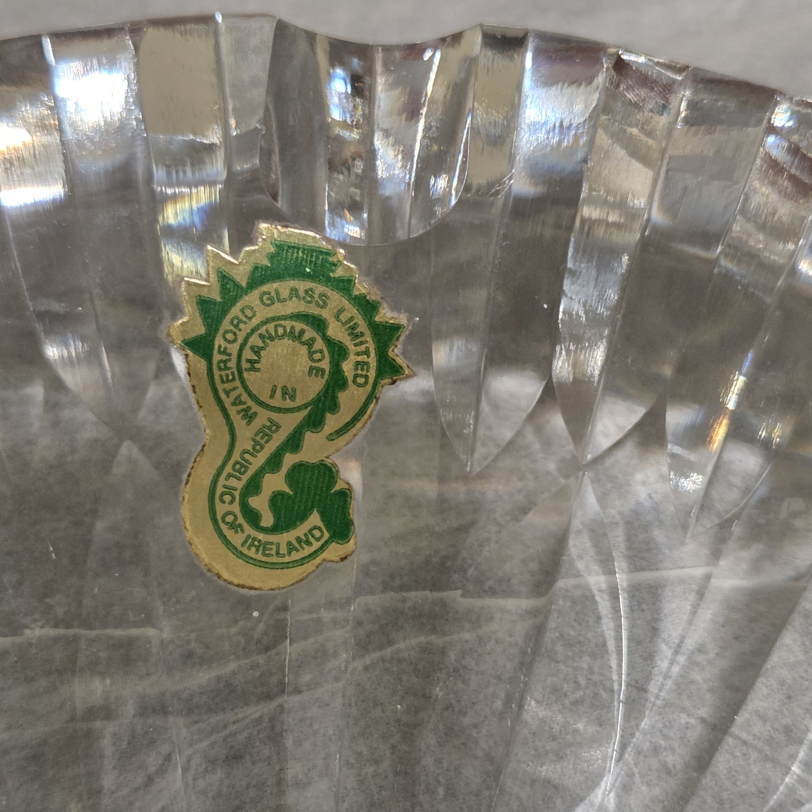 Vintage~Waterford~Luxurious~ Crystal Cut Ashtray~With Sticker & Signed