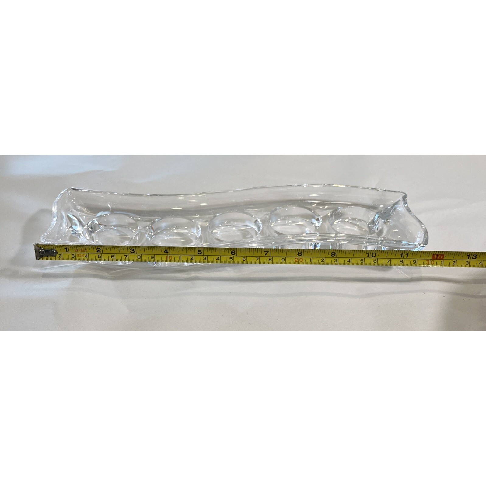 Villeroy & Boch Crystal 5 Section Candle Holder Waved Design 12″