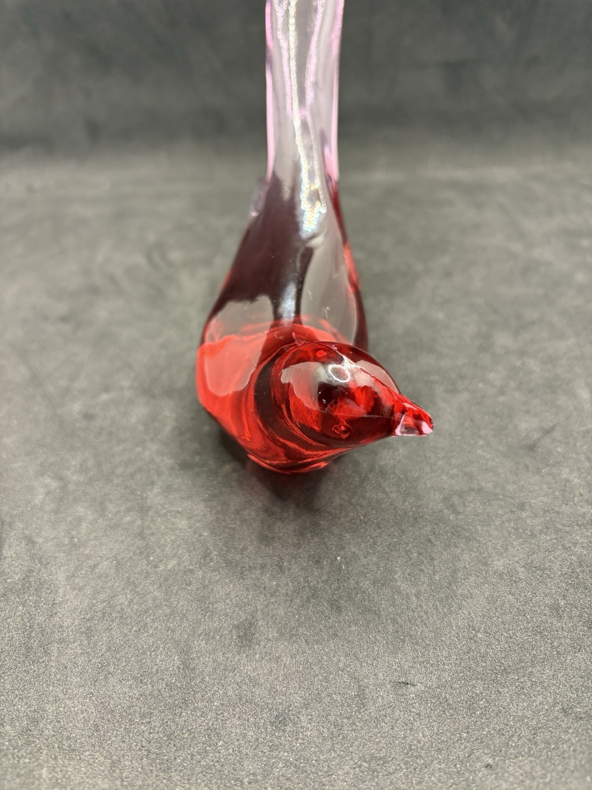 Fenton Art Glass Ruby Red Bird of Happiness Figurine Vintage MCM Cranberry Color