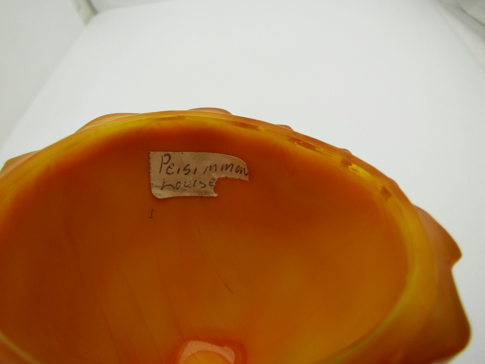 Boyd Art Glass 1978-1983 Persimmon Orange Slag Louise Doll Vintage Figurine Glow