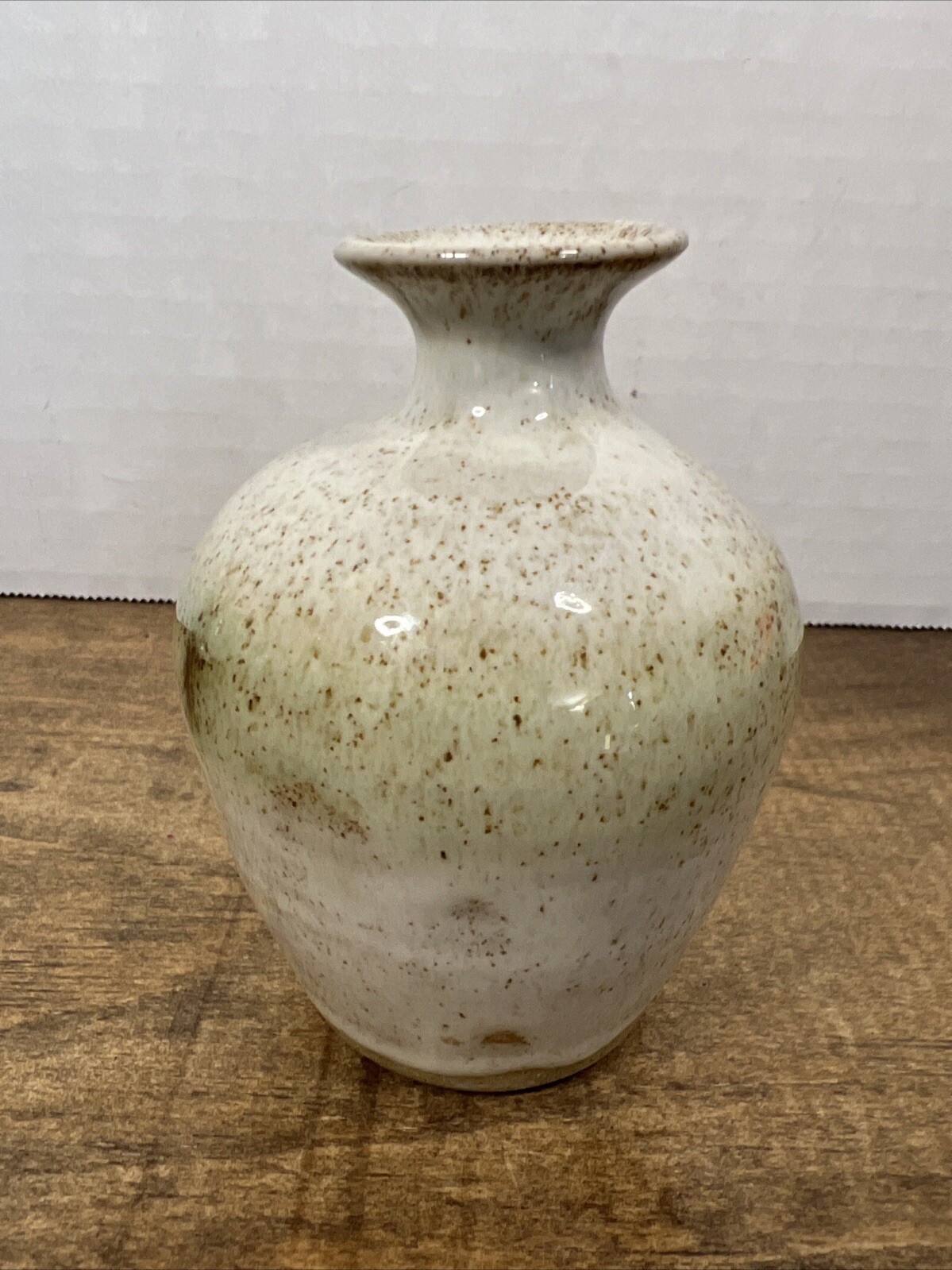 Vintage Small Bud Vase Mid Century-Modern Speckled Brown Pottery Piece