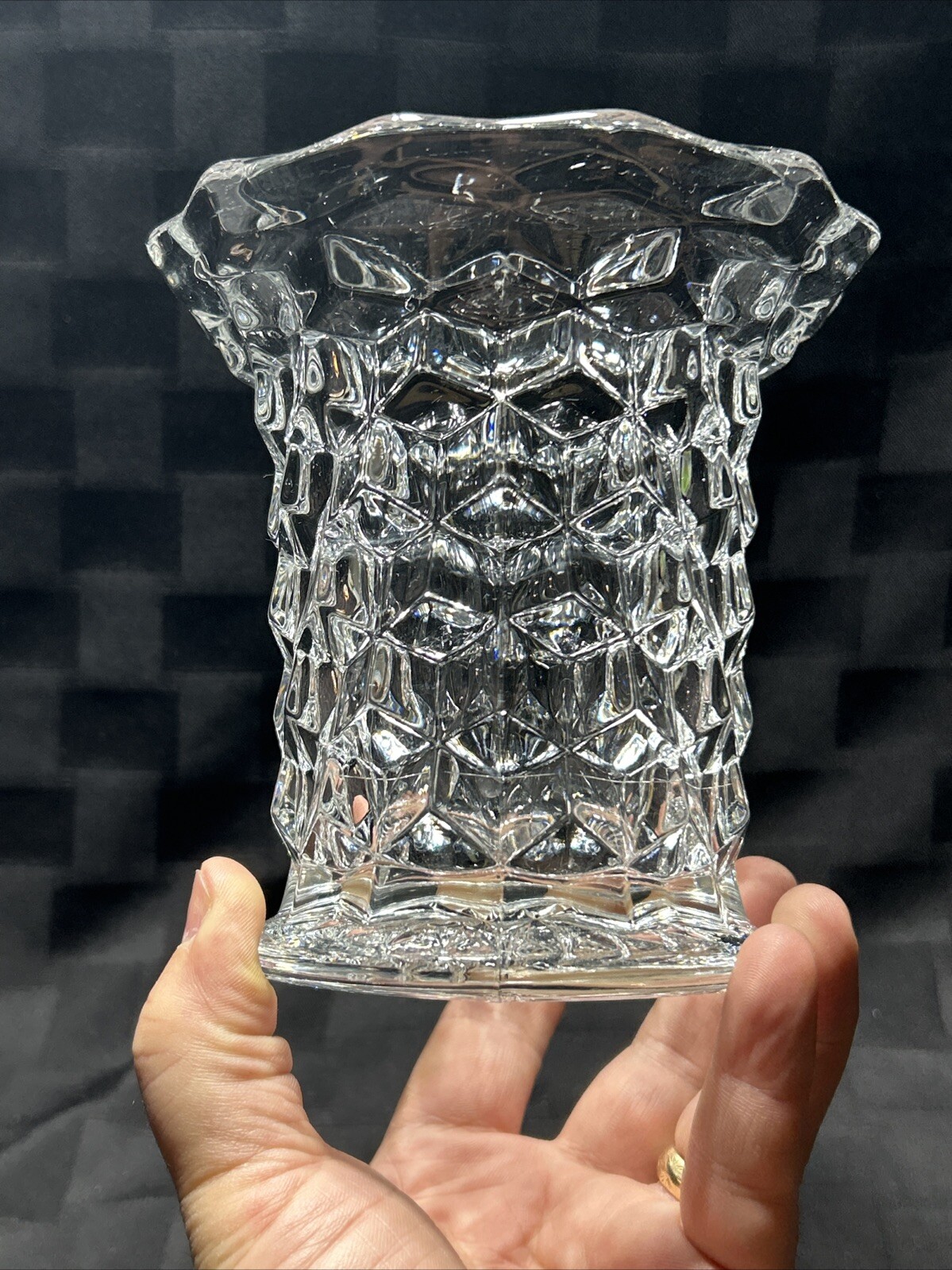 Fostoria American Glass #2056 Clear Vintage 5 3/8″ Flared Rim Vase 1957-1982