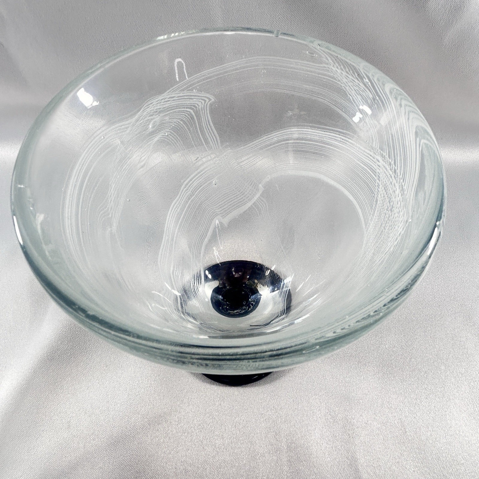 3 pc Set by GORGEOUS DESIGNS China Heavy Art Glass Hand Blown Platter & 2 Vases