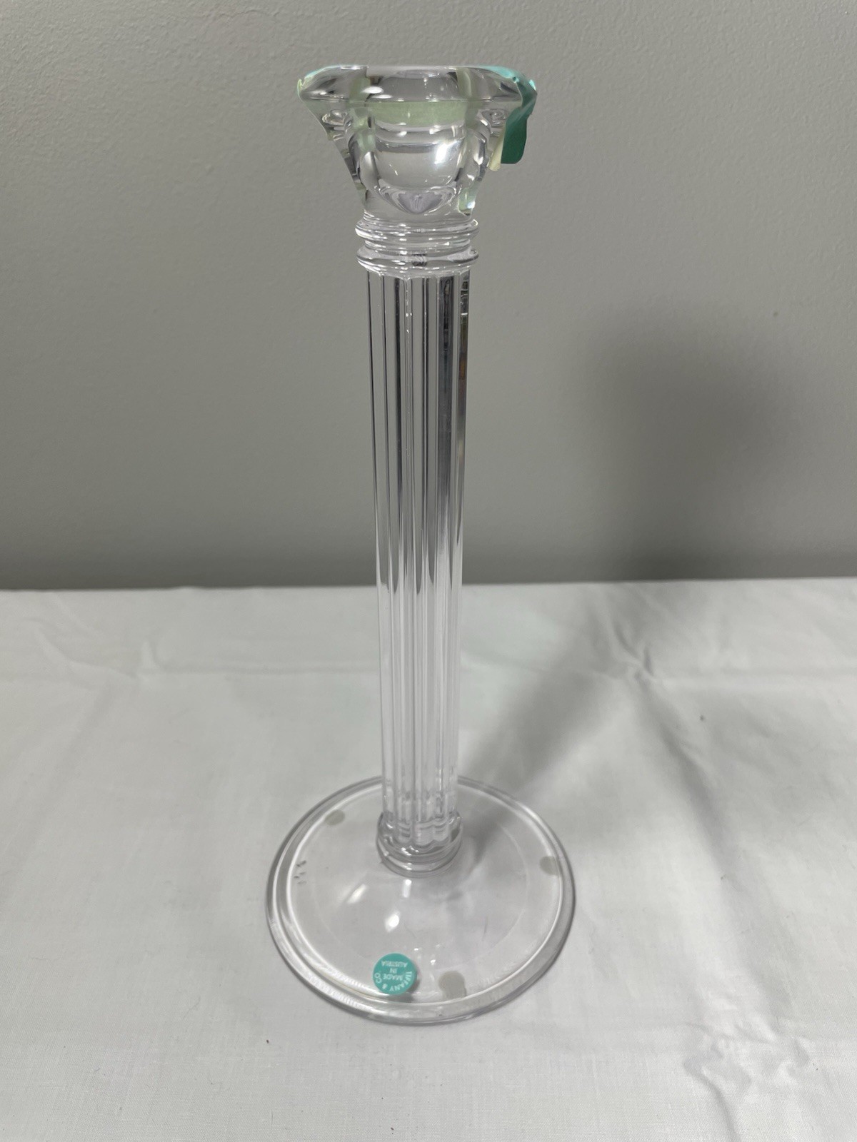 Tiffany & Co Classic 10″ Crystal Candlestick with Original Label ~ NEW ~ No Box