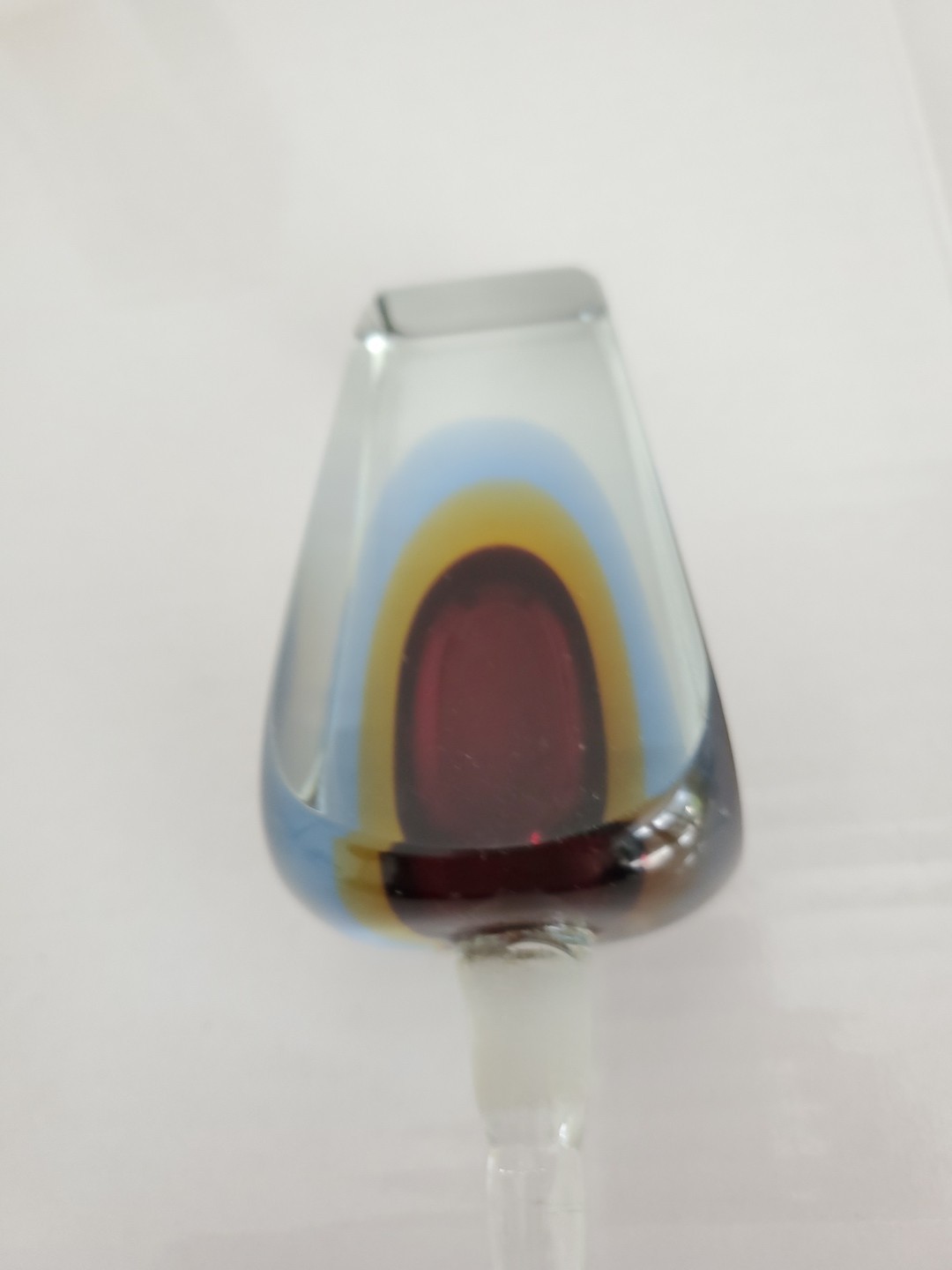 Venetian Sommerso Murano Glass Perfume Bottle H 9″
