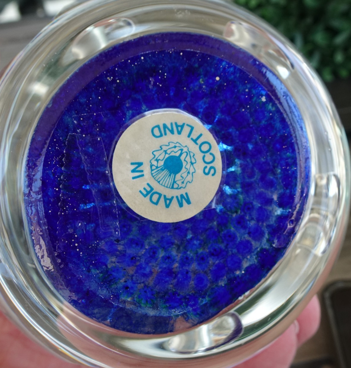 Large John Deacons StK Cane Millefiori Paperweight Style Inkwell Bottle Faceted