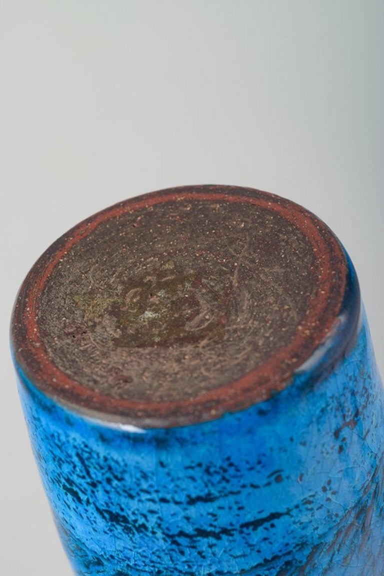 Nils Kähler for Kähler, Denmark. Tall cylindrical ceramic vase. 1960s.