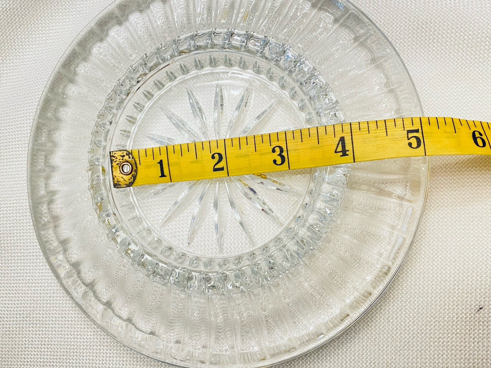 Candle Pillar Holder Wine Bottle Coaster 24% Lead Crystal Glass Poland 7”