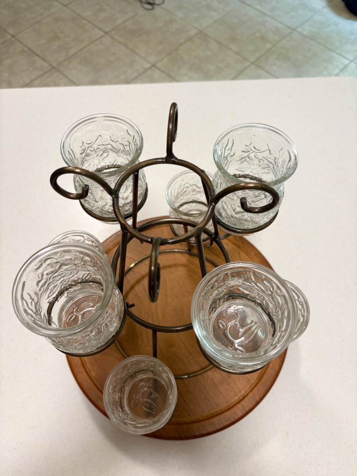 PRINCESS HOUSE FANTASIA TWO TIERED BLACK IRON RACK W 8 FANTASIA VOTIVE CUPS