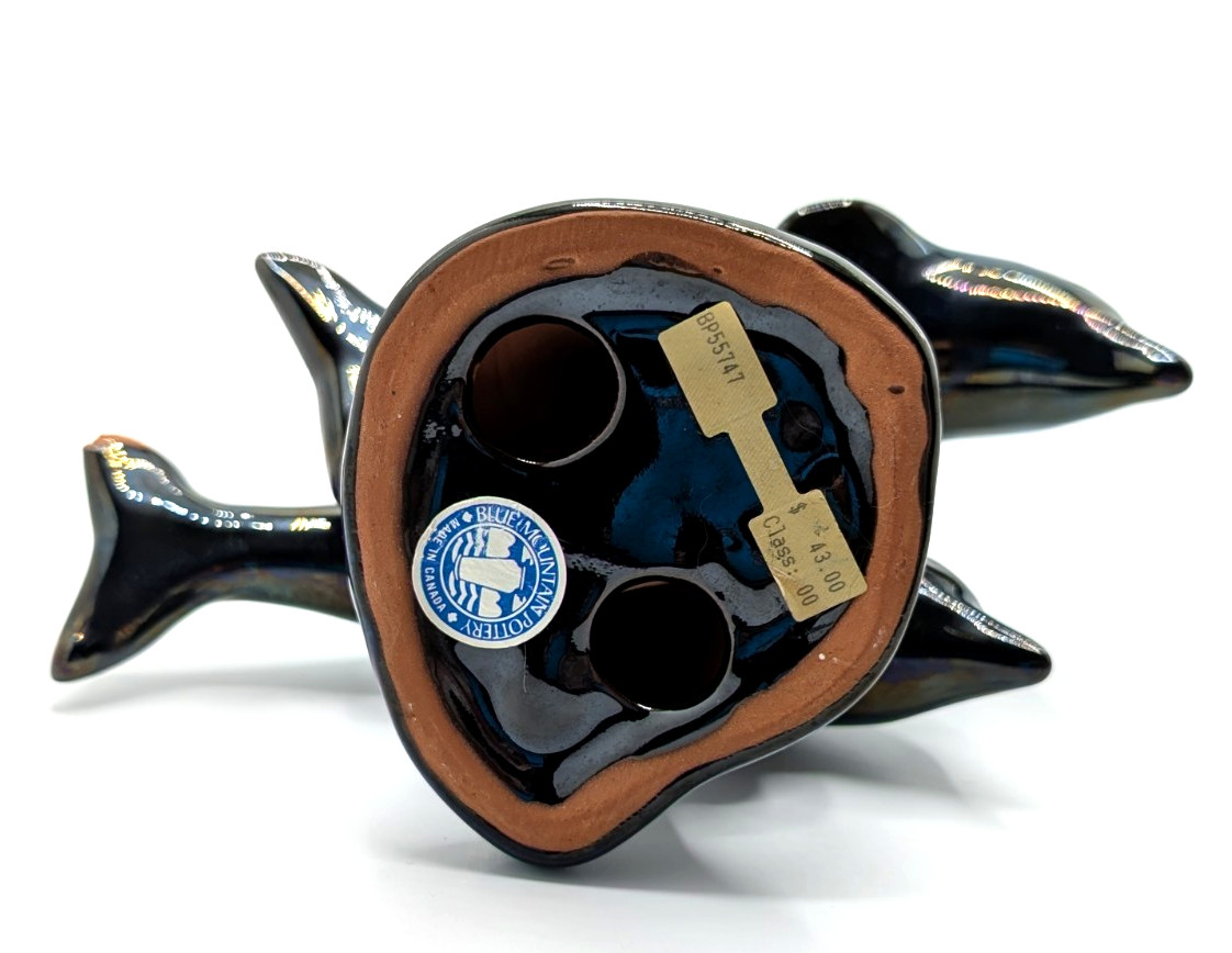 Blue Mountain Pottery Dolphins Jumping Through Waves SOLD AS IS Ocean Nature