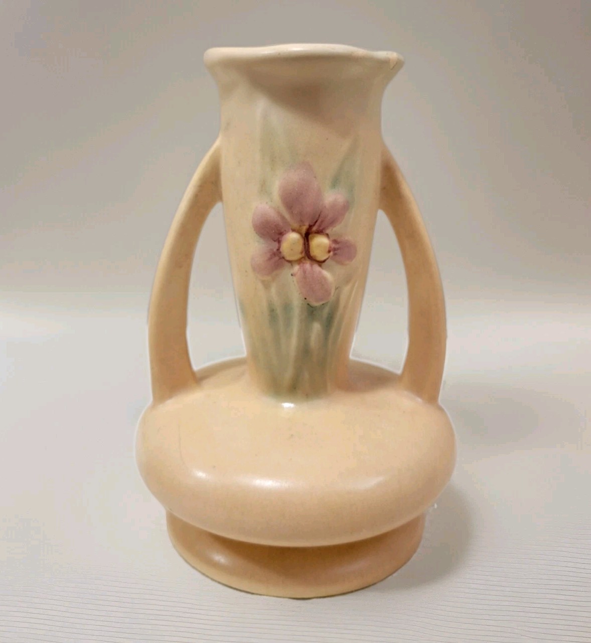2 Hull 1940s Iris Pottery Vessels Planter & Vase Small 5″ Sizes USA