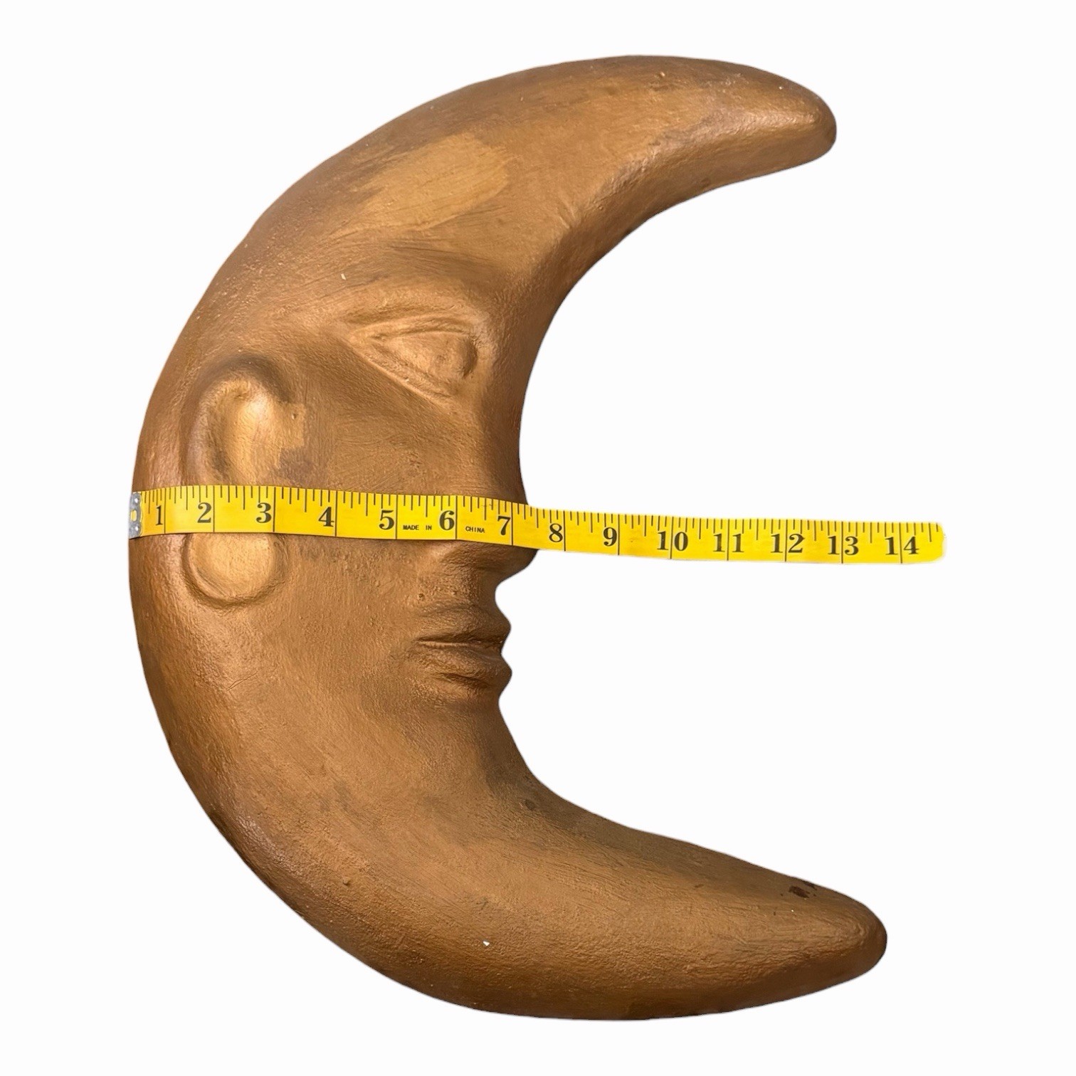Vintage Celestial Moon Ceramic Wall Hanger Pottery 1920’s Man And The Moon 17”