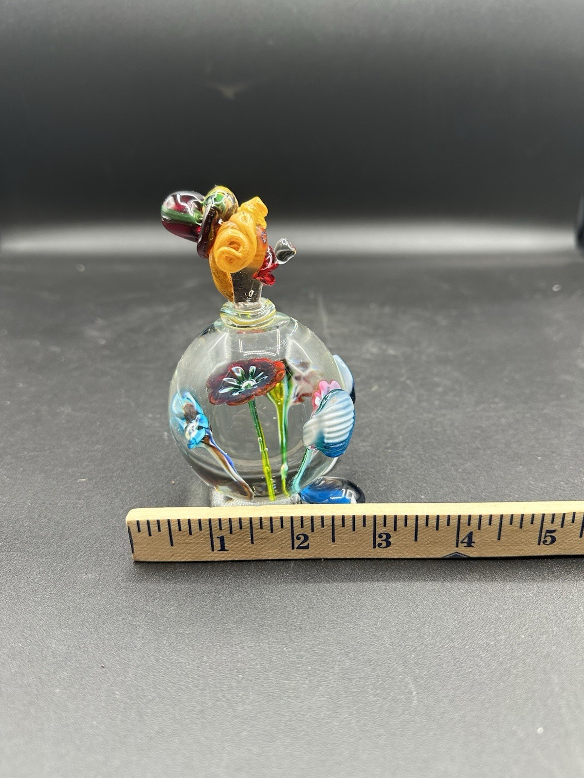 Vintage Murano Blown Glass Pot Belly Confetti Smiling Clown Made In Italy