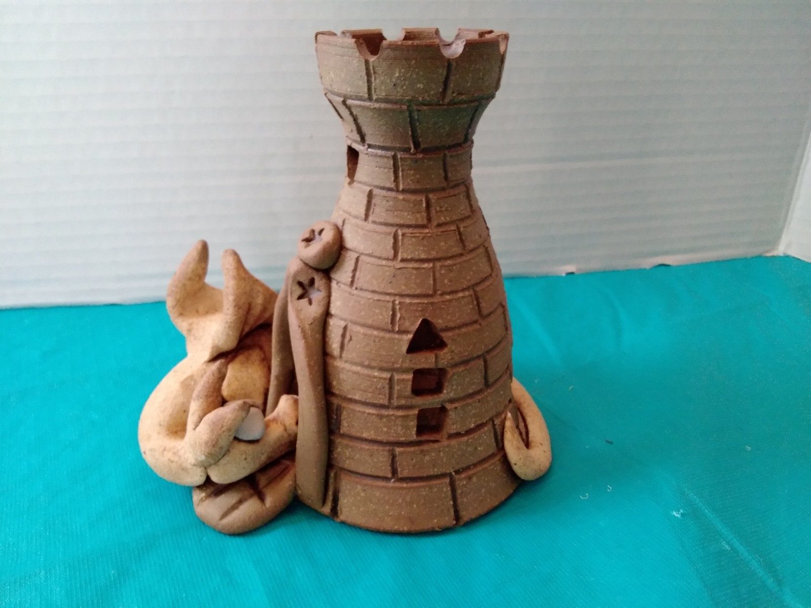 Vintage Signed 2009 Hogenson Dragon Studio Pottery Incense Lamp Candle
