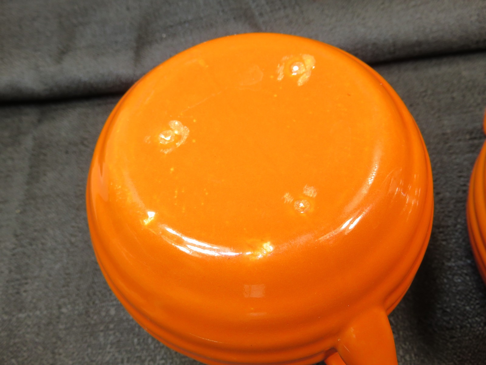 VINTAGE Bauer Pottery Ring Ware Orange Creamer & Sugar Bowl Set