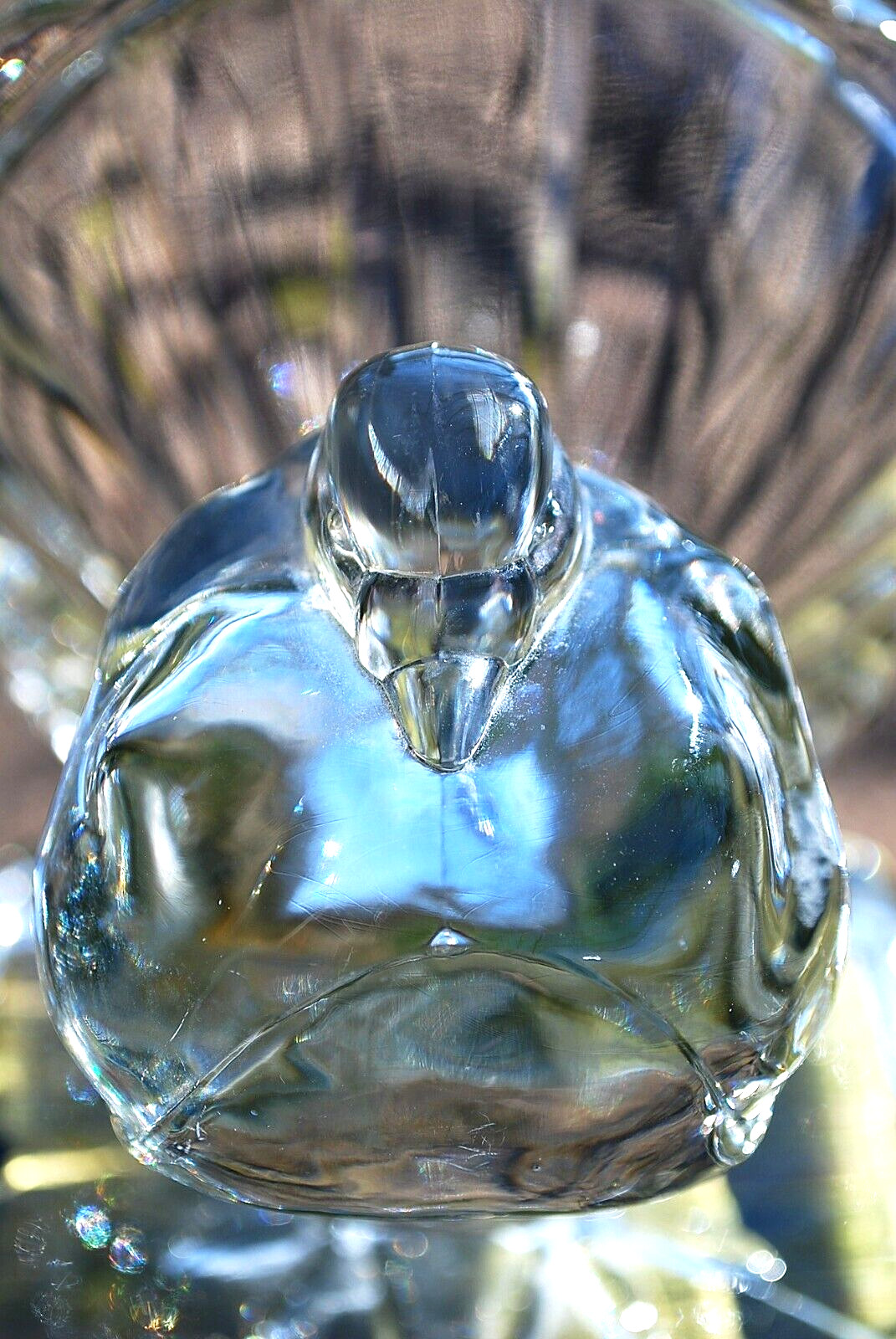 Vtg PADEN CITY POUTER PIGEON BIRD Clear Art Glass Crystal Figurine c1916-1951