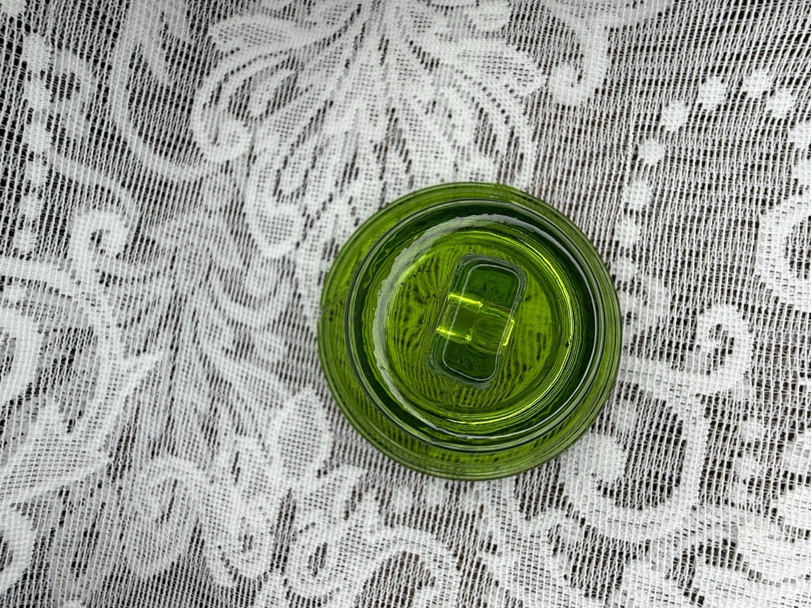 Rare Vintage Viking Glass Green 1776 Liberty Bell Paperweight 3.25 in