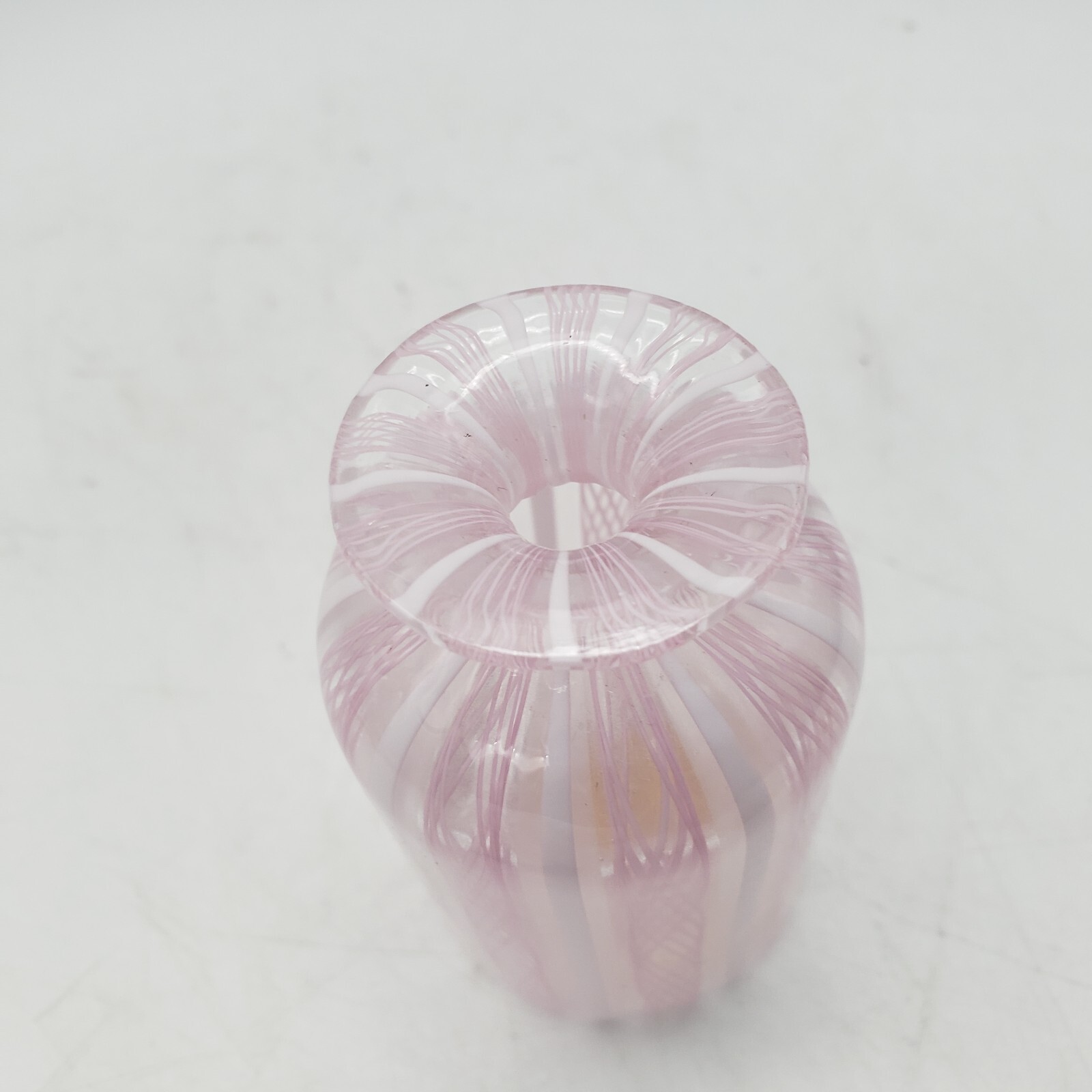 Latticino Glass Perfume Bottle Pink/White/Clear