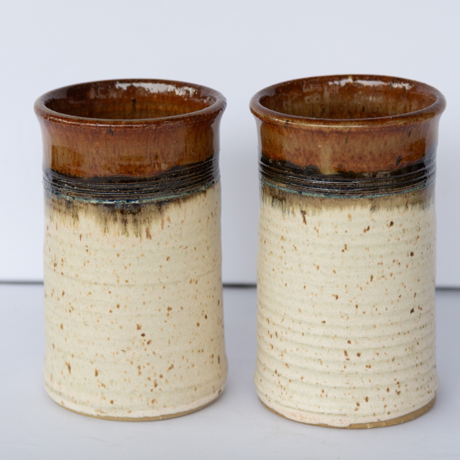 Jaco SET OF 4: Hand Thrown Studio Pottery Stoneware Tumblers Mugs Vases