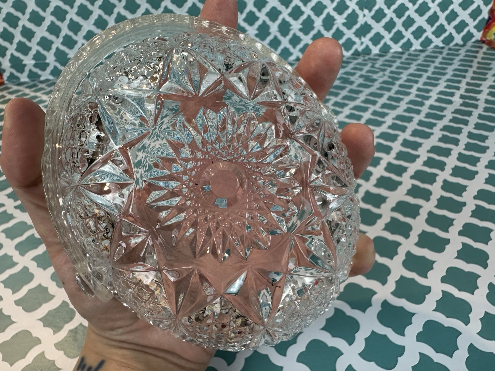 Decorative Glass Basket Candy Dish