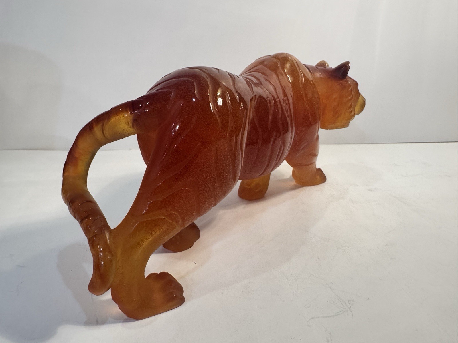 STUNNING Daum Pate De Verre 10.5” Large Amber Tiger Retail $3,450 BEST PRICE!