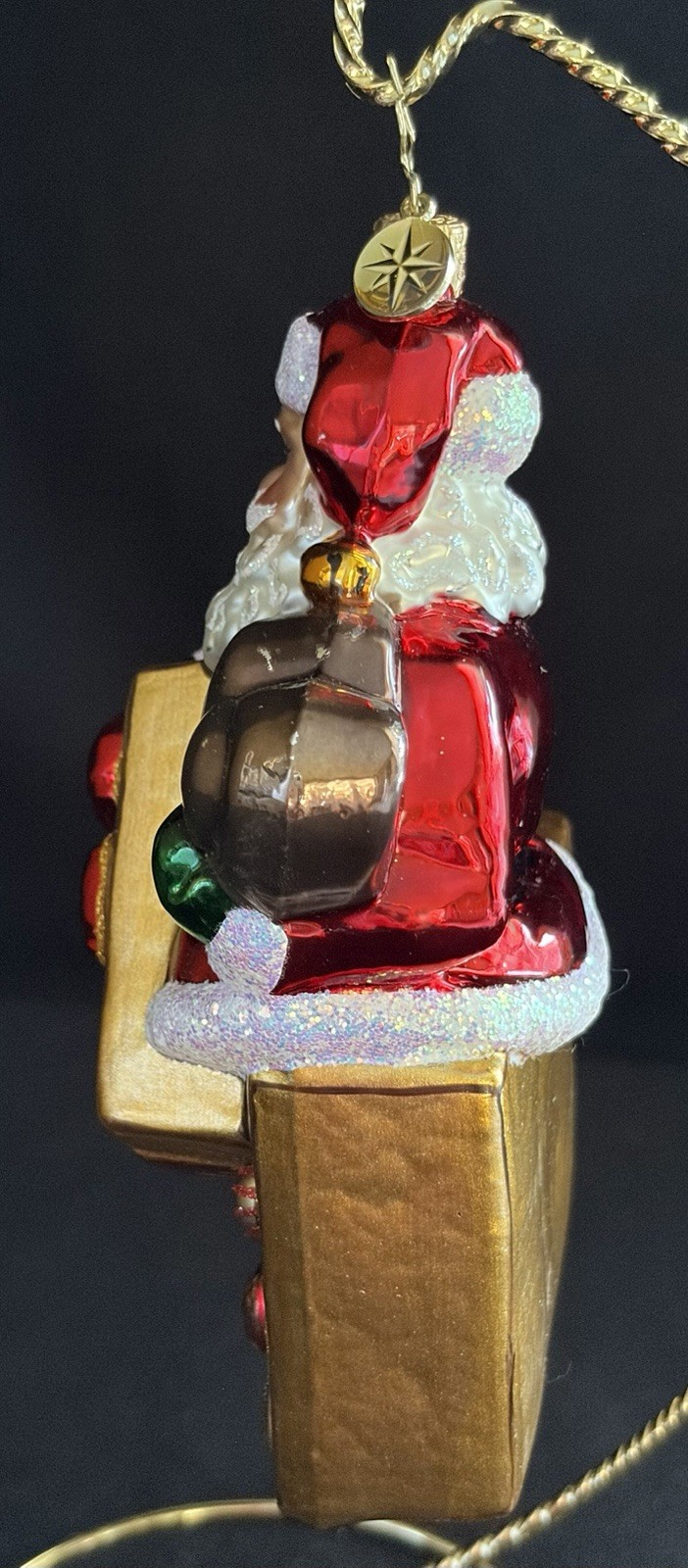 CHRISTOPHER RADKO BLOWN GLASS CHRISTMAS ORNAMENT SANTA FOR GODIVA CHOCOLATE LE