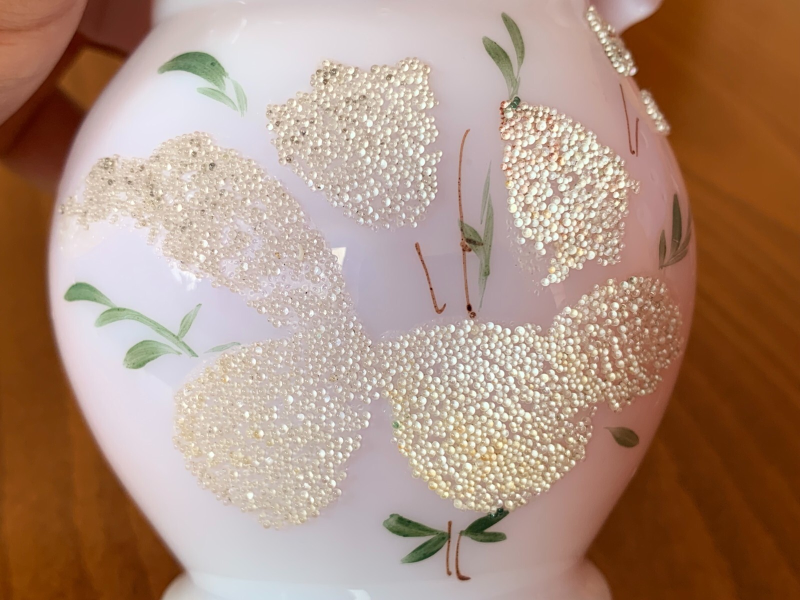 Antique Custard Opaline Glass Vase Stevens & Williams of Stourbridge Pink Casing