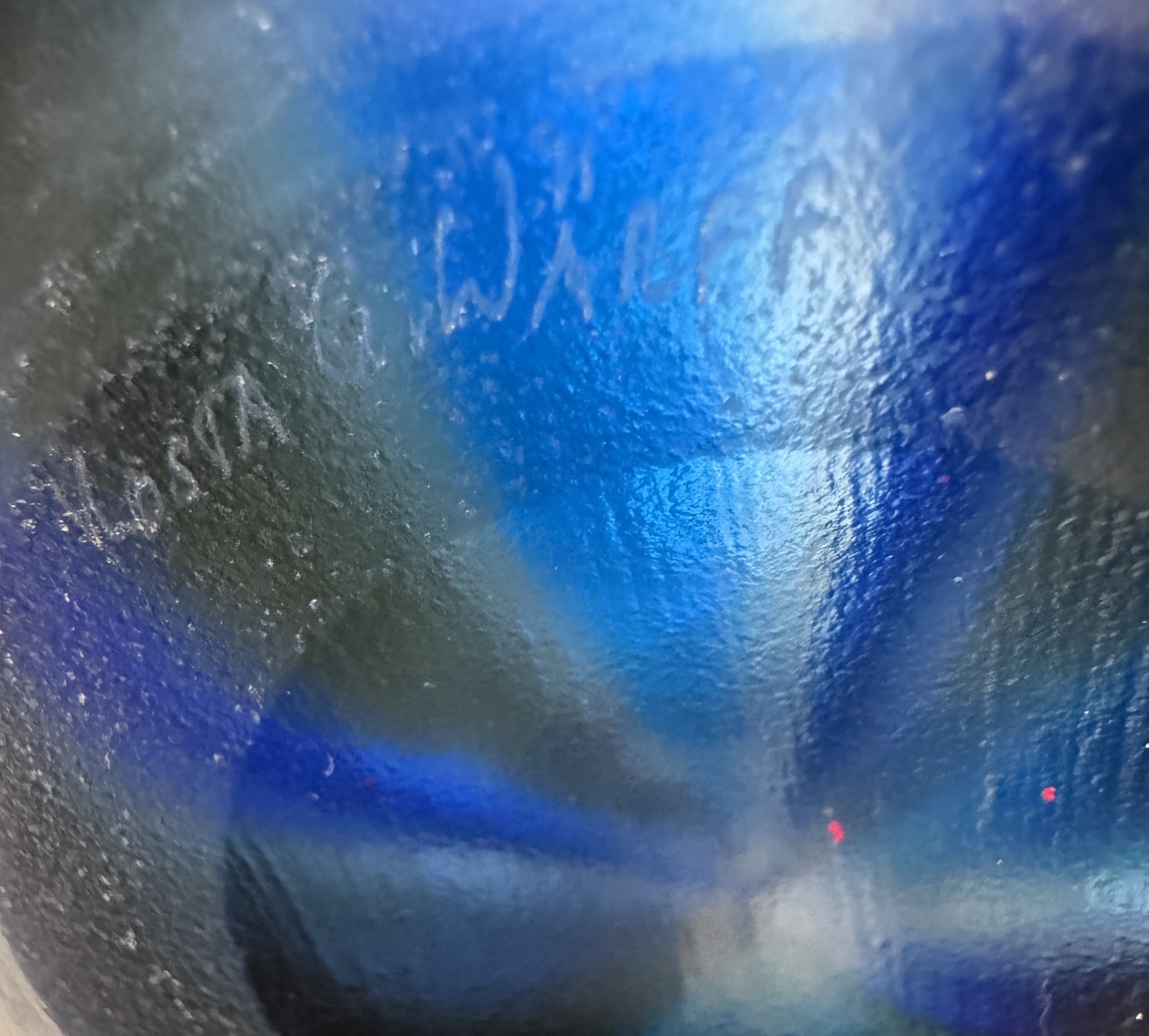 Rare Kosta Glass Vase Signed Goran Warff 8 lbs 8 ” Sweden 1970’s