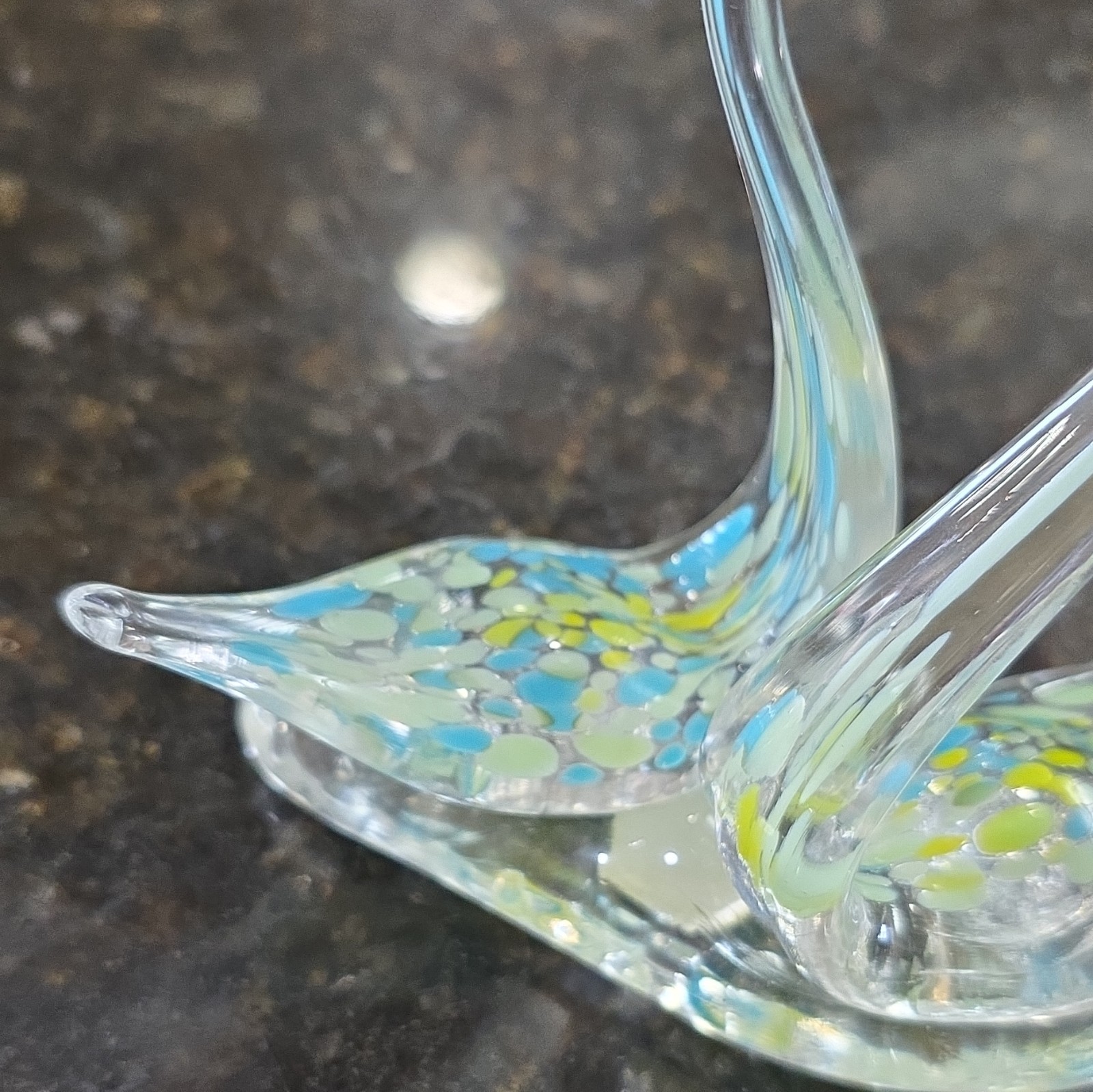 Vintage German Lead Crystal Swan Figurine Pair.