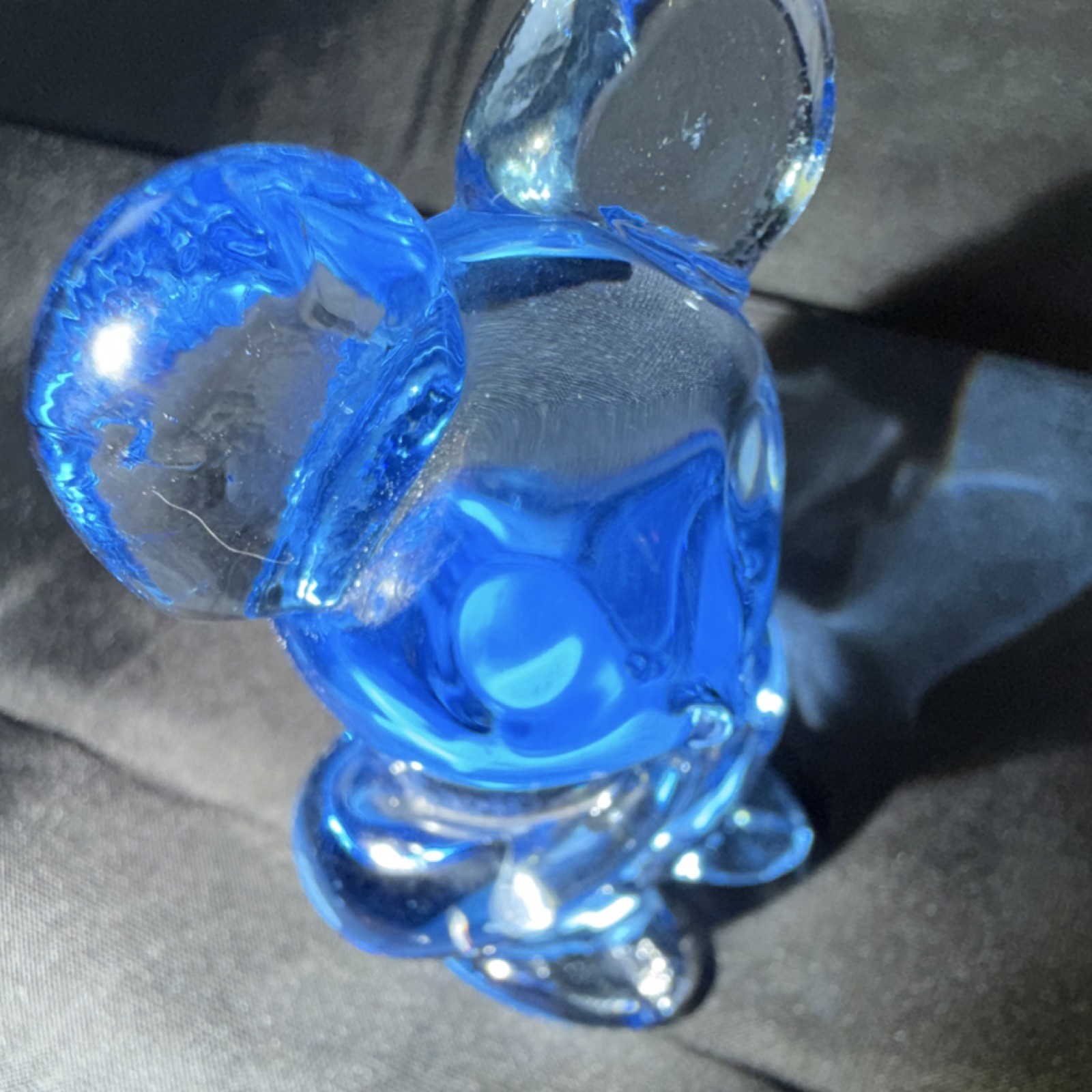 United States Commemorative Gallery Blue Glass Bear Art Glass Figurine USA