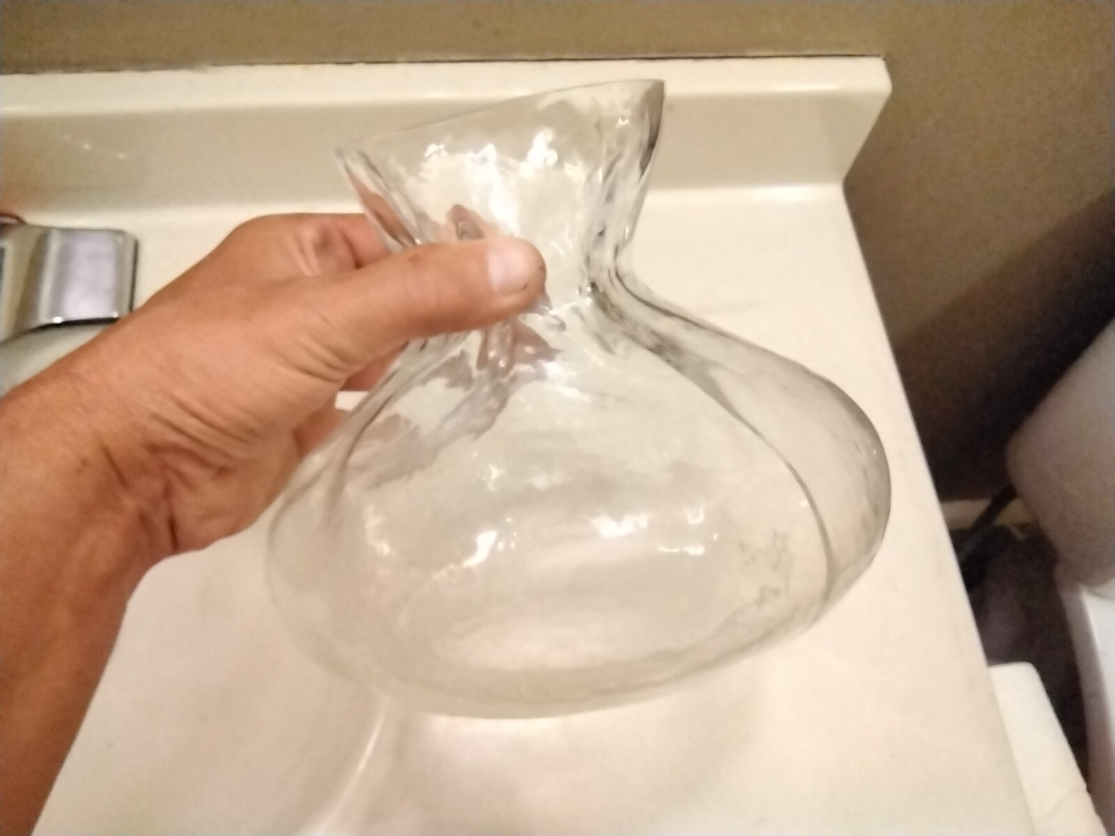 VINTAGE SEA OF SWEDEN HAND MADE By RUNE STRAND Sack GLASS VASE