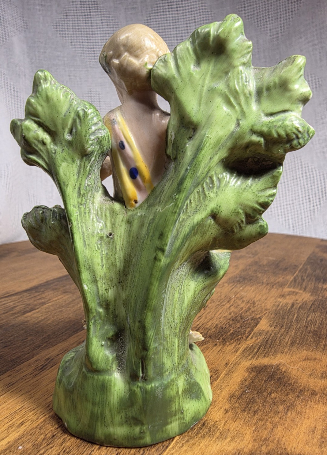 Antique German Porcelain Cherub Putto Figurine Bocage Flower Basket c1900 4.25″