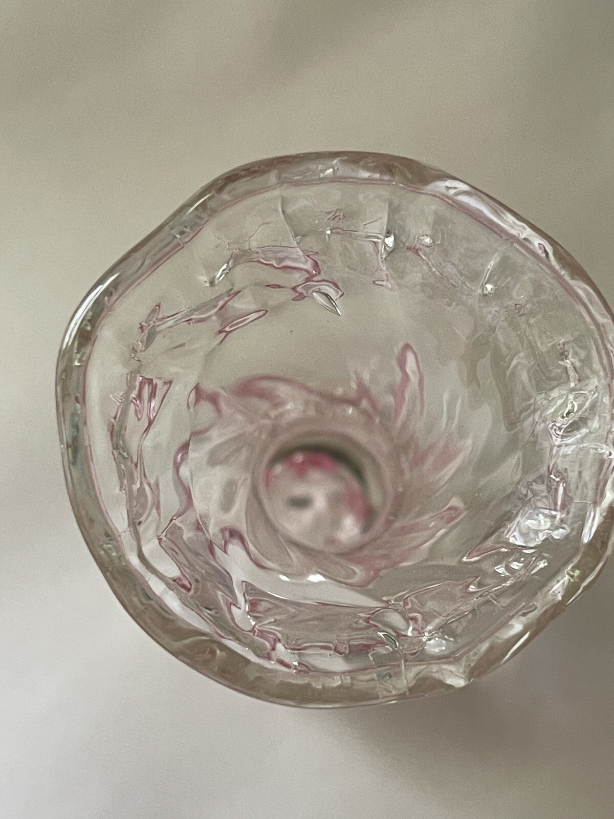 Joe St Clair ~PINK TRUMPET FLORAL~ HAND BLOWN BUD VASE Paperweight FLORAL