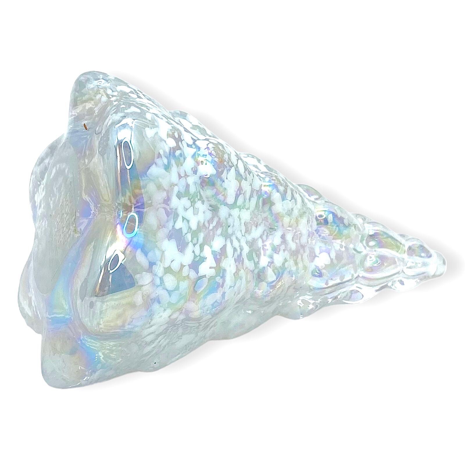 Silvestri Iridescent Art Glass Christmas Tree Confetti Figurine 5” Holiday Decor