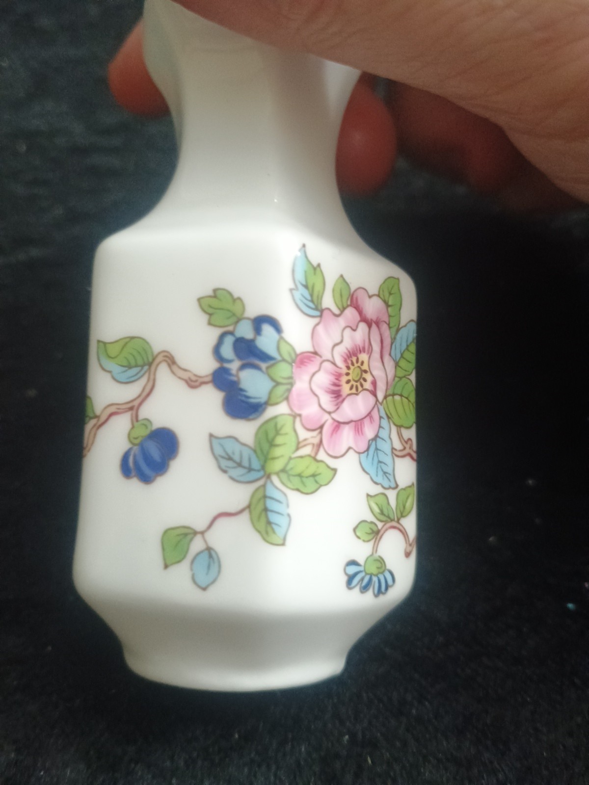Vintage Aynsley Pembroke Fine English Bone China Small Floral Bird Bud Vase 3.5″