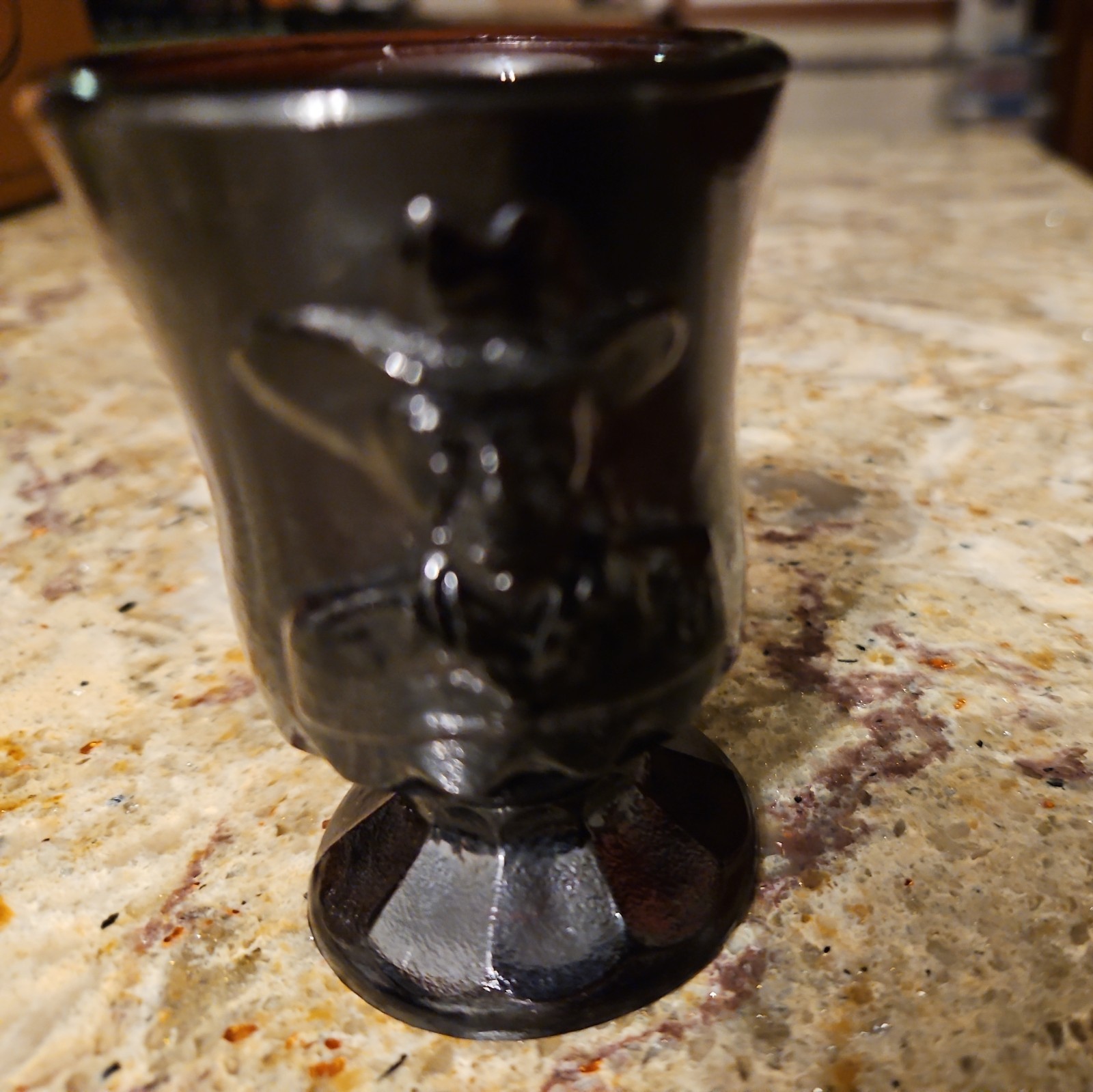 Boyd Amethyst Glass Hopalong Cassidy Toothpick Holder Blackberry
