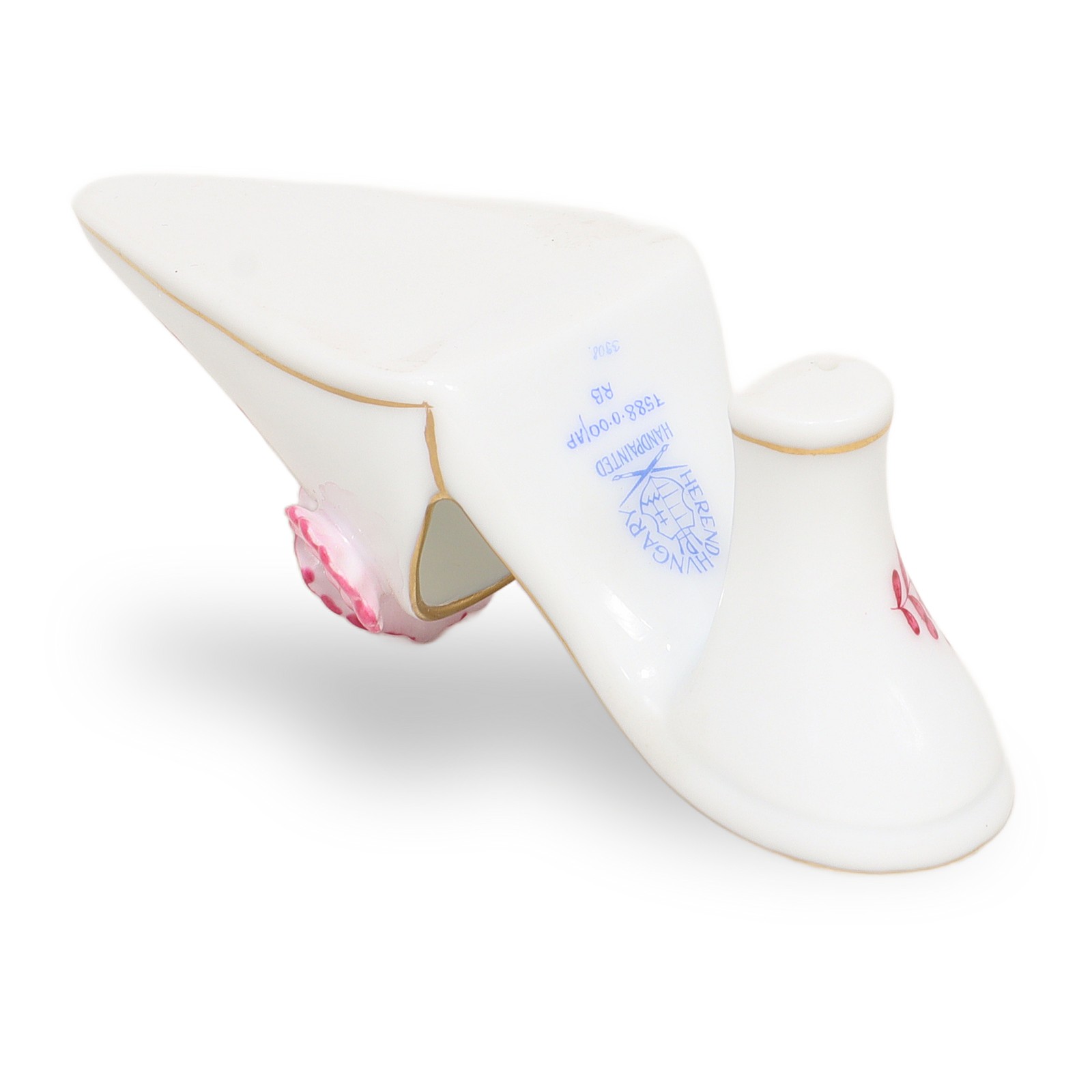 Herend Hungary Porcelain Slipper Shoe Figurine – Chinese Bouquet Raspberry – App