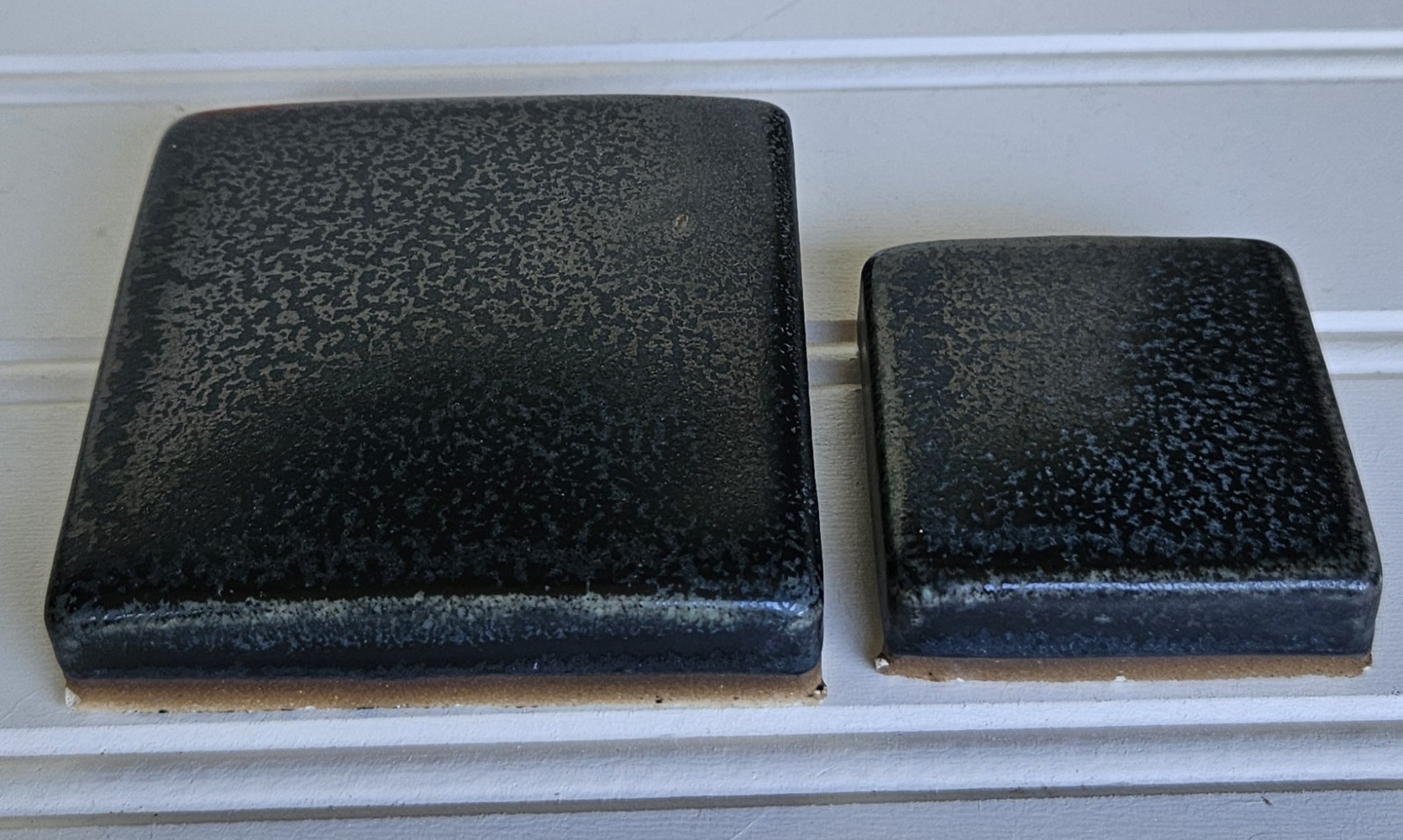 Motawi Tileworks Black Tile Ann Arbor Michigan 2 PC. 3×3 and 2×2 T-1
