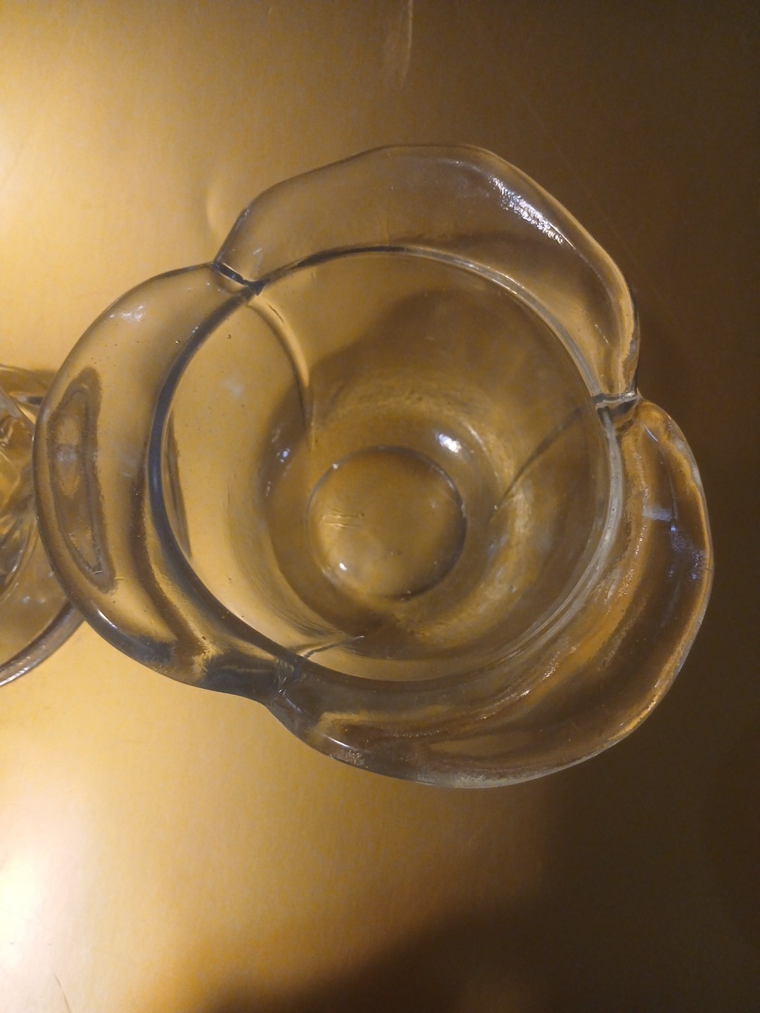 Le Smith Rose Candle Holder / Candy Dish Heavy Glass Nice Details