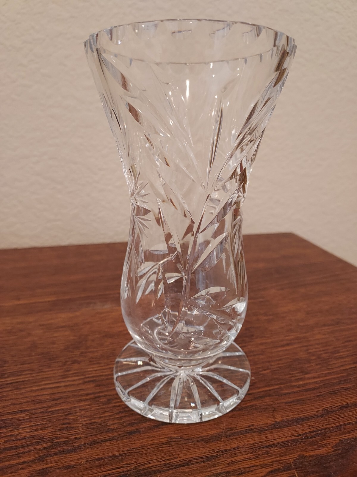 Vintage Crystal Pedestal Vase, 6 3/4” Tall, 1 lb 3oz. Weight
