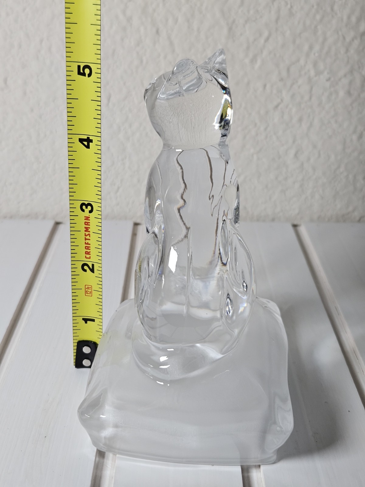 Cristal d’Arques France Lead Crystal Cat on Pillow Figurine 5″ Sticker