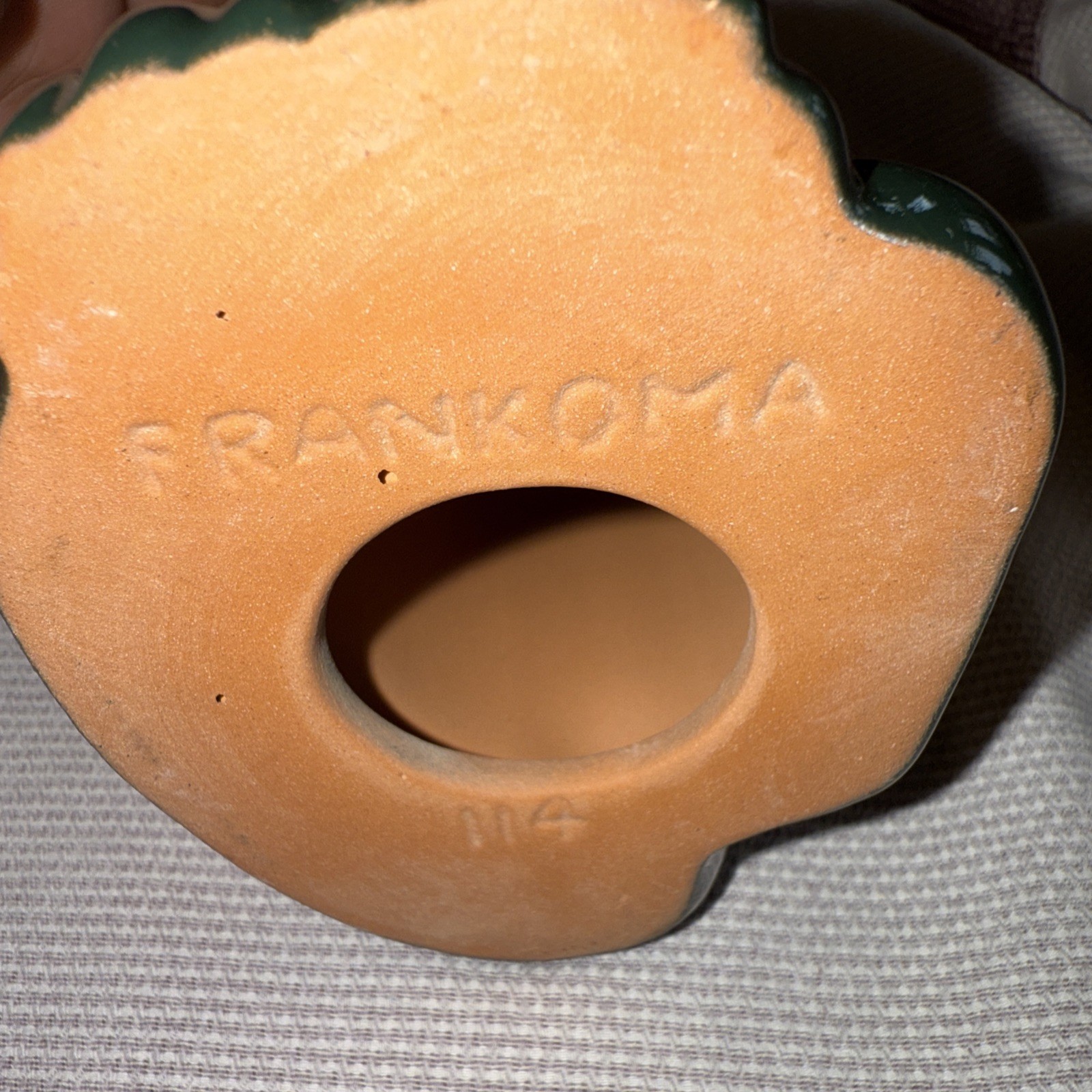 Frankoma Seated DARK GREEN Panther Puma Jaguar Figurine #114 (1934-38) EXCELLENT