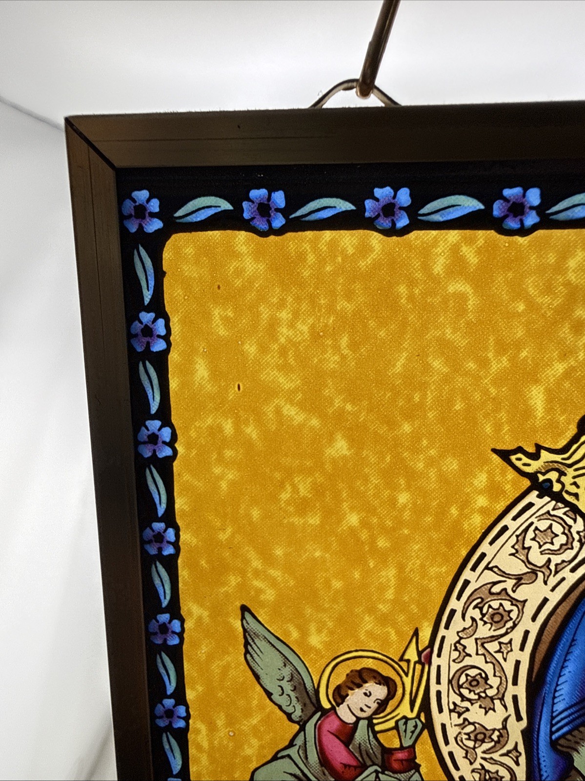 GLASSMASTERS Stained Glass Suncatcher Our Lady Of Perpetual Help 7 3/8″ x 5 3/8″