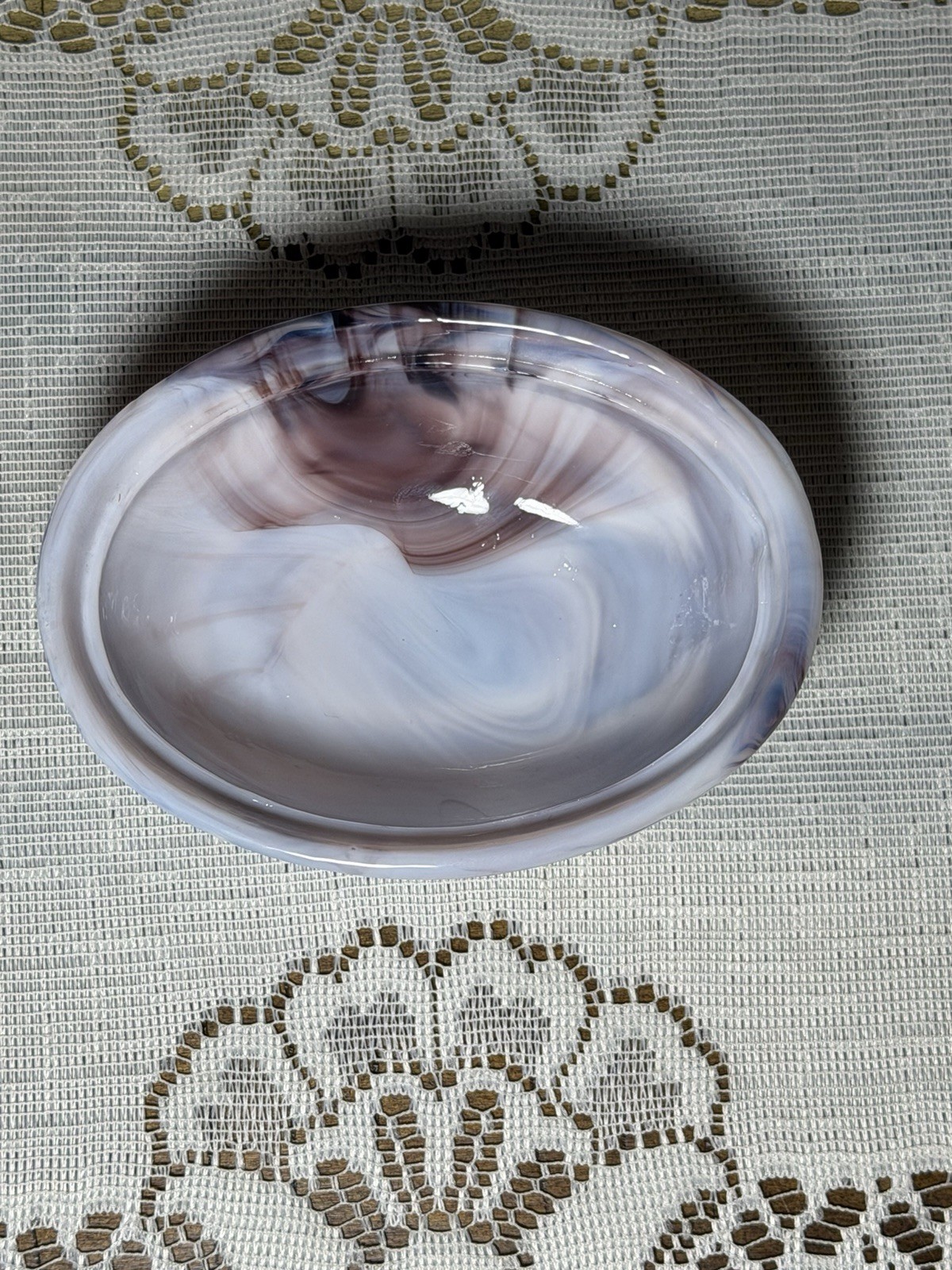 Hsinchu Vintage Purple Slag Hen On Nest 4.5 Inch MINT