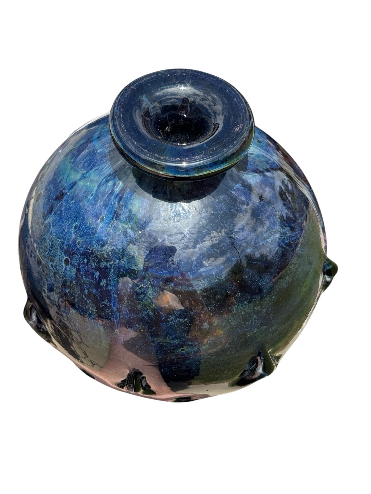Vintage Art Glass Vase Hand Blown Signed Morimaka 1969