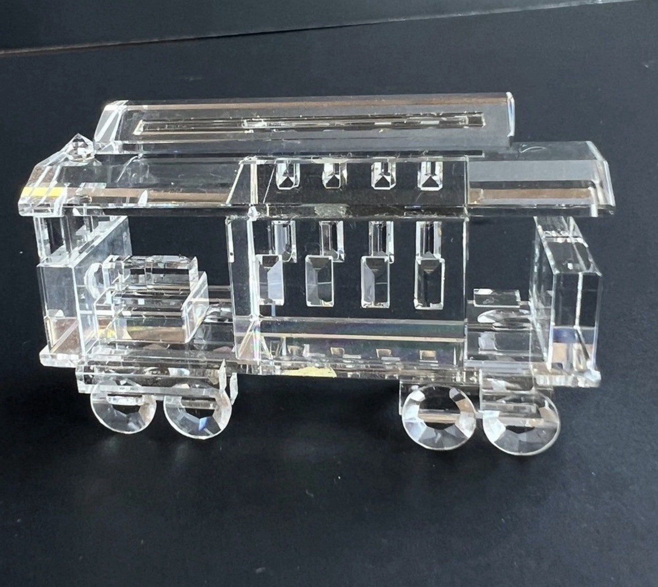 Vintage 1991 Crystal San Francisco large Cable Car Replica